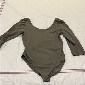 Kids Olive Green Long Sleeve One Piece